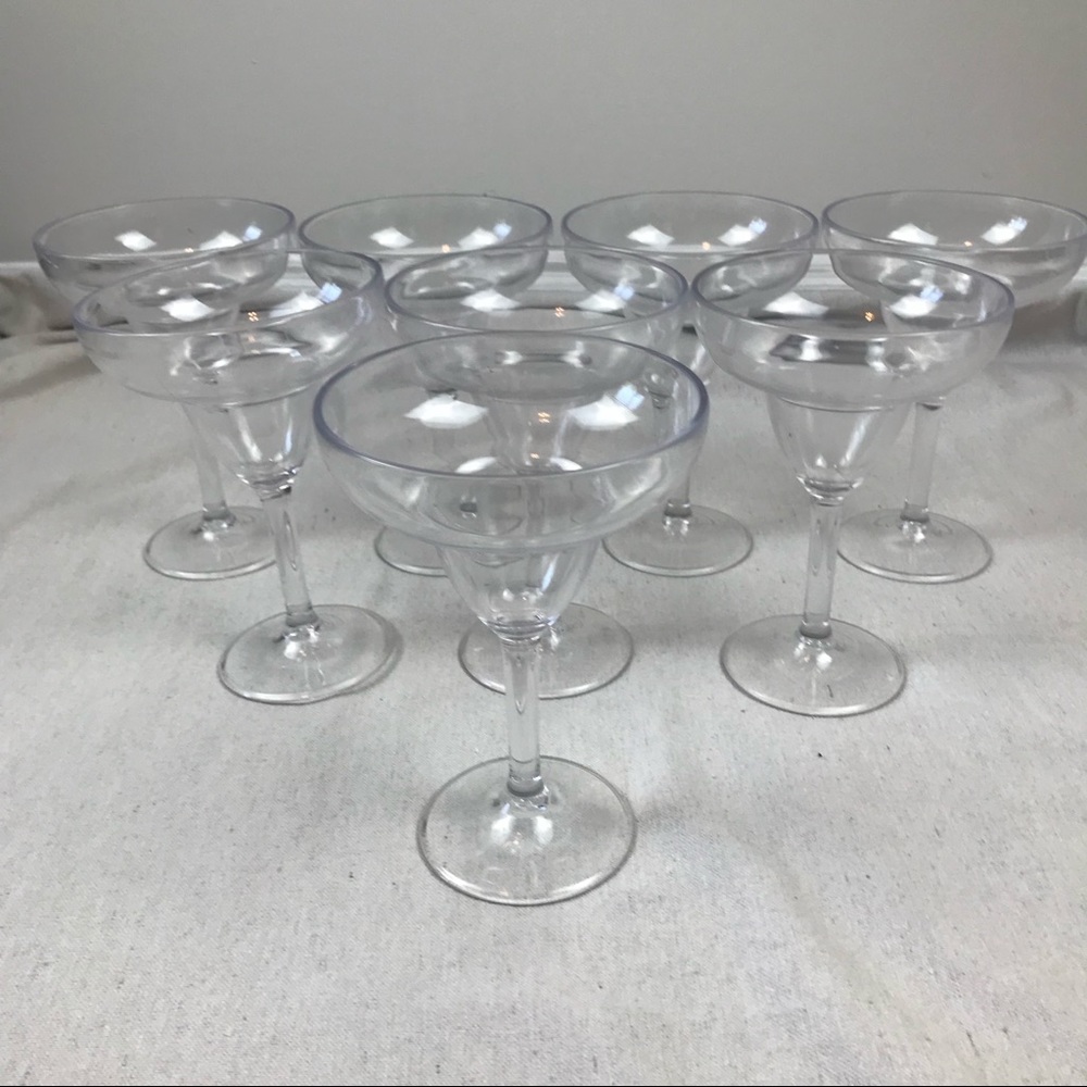 Set of 8 Plastic Margarita Glasses